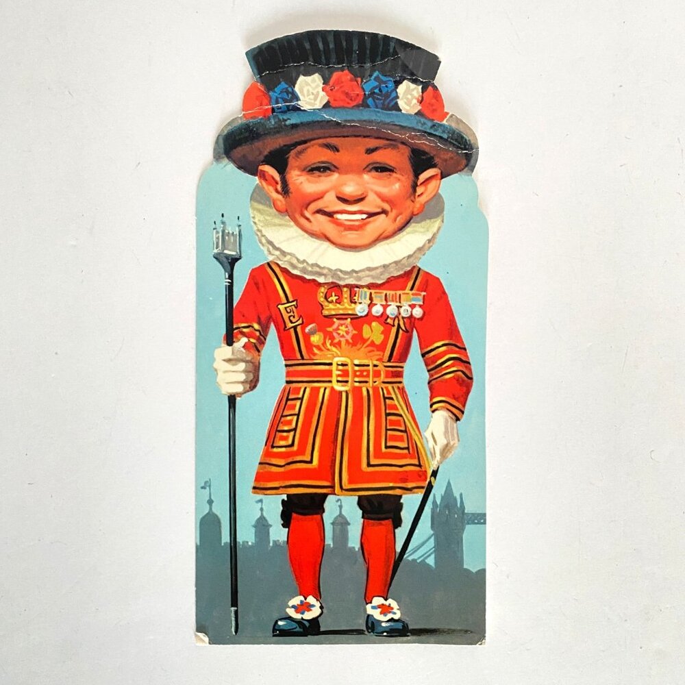 Beefeater Smiling Yeoman Guard Diecut Postcard Colourmaster International Large